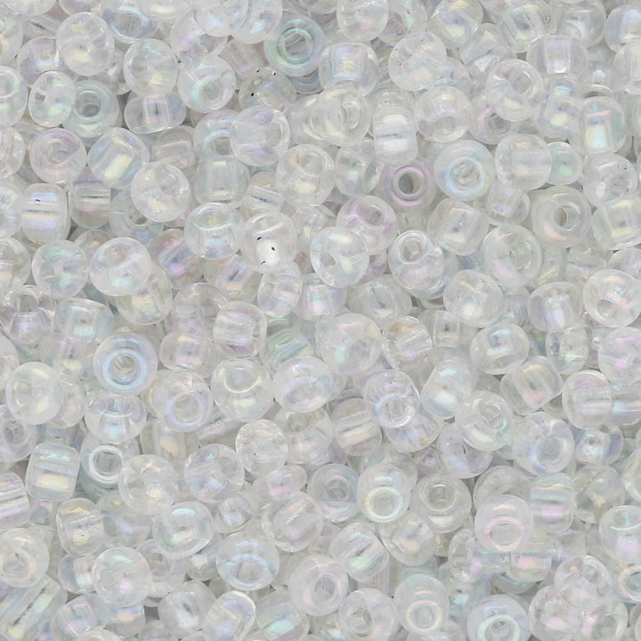 Rocailles Glasperlen 3 mm unregelmässige Grösse – Transparent Rainbow - PerlineBeads