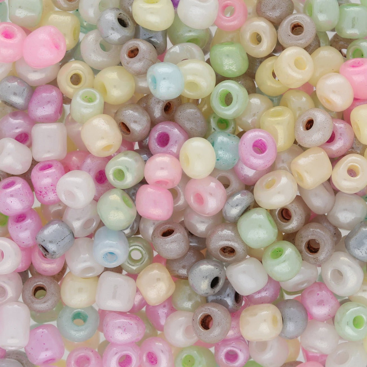 Rocailles Glasperlen 4 mm unregelmässige Grösse – Ceylon Pastel Mix 1 - PerlineBeads