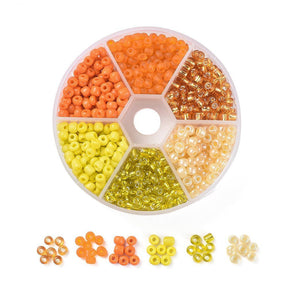 Rocailles Glasperlen 6/0 unregelmässige Grösse – Set D - PerlineBeads