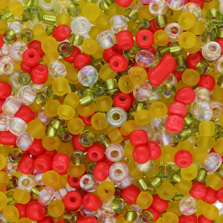Rocailles Glasperlen Mix 8/0 unregelmässige Grösse – Poppy Field - PerlineBeads