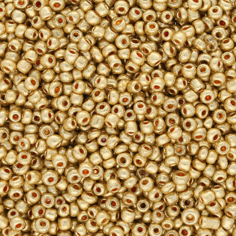 Rocailles Perlen 2 mm unregelmässige Grösse – Light Gold - PerlineBeads