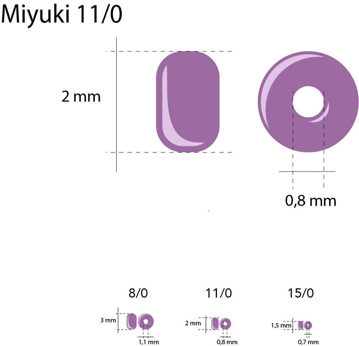 Rocailles-Perlen Miyuki 11/0 – Duracoat Galvanized Capri Blue - PerlineBeads