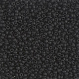 Rocailles-Perlen Miyuki 11/0 – Matte Black - PerlineBeads