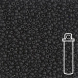 Rocailles-Perlen Miyuki 11/0 – Matte Black - PerlineBeads