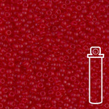 Rocailles-Perlen Miyuki 11/0 – Matte Transparent Red - PerlineBeads