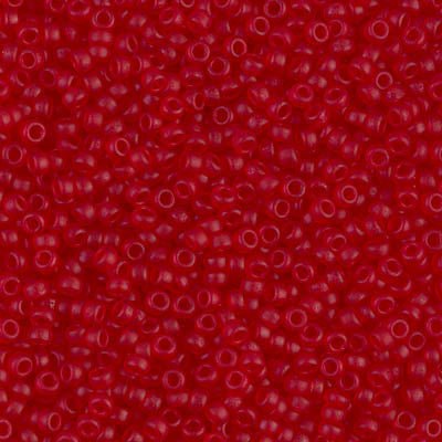 Rocailles-Perlen Miyuki 11/0 – Matte Transparent Red - PerlineBeads