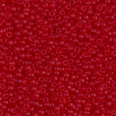 Rocailles-Perlen Miyuki 11/0 – Matte Transparent Red - PerlineBeads