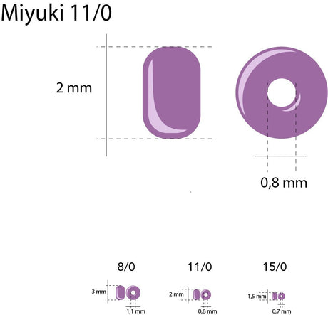 Rocailles-Perlen Miyuki 11/0 – Opaque Cobalt Luster - PerlineBeads