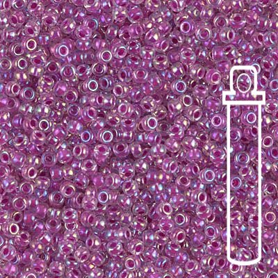 Rocailles-Perlen Miyuki 11/0 – Raspberry Lined Crystal AB - PerlineBeads