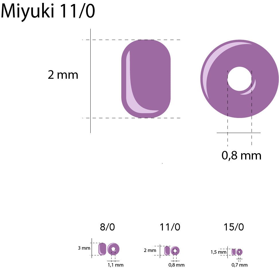 Rocailles-Perlen Miyuki 11/0 – Semi-Matte Dafodil Lined Crystal - PerlineBeads