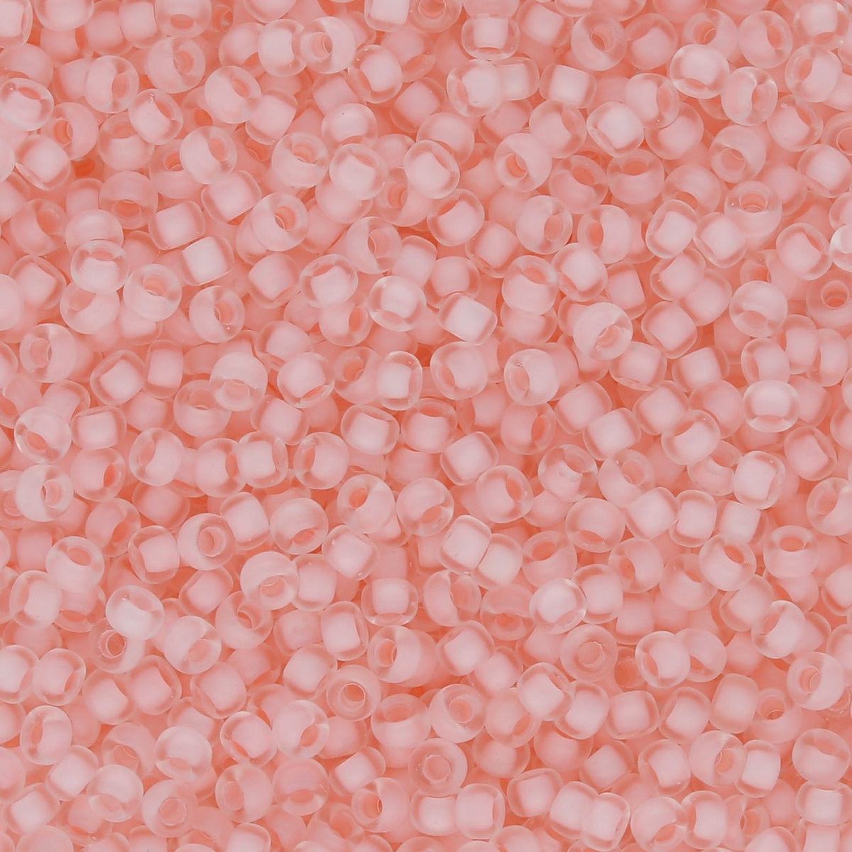 Rocailles-Perlen Miyuki 11/0 – Semi-Matte Pale Pink Lined Crystal - PerlineBeads