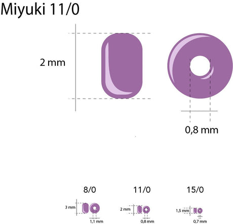Rocailles-Perlen Miyuki 11/0 – Sky Blue Ceylon - PerlineBeads