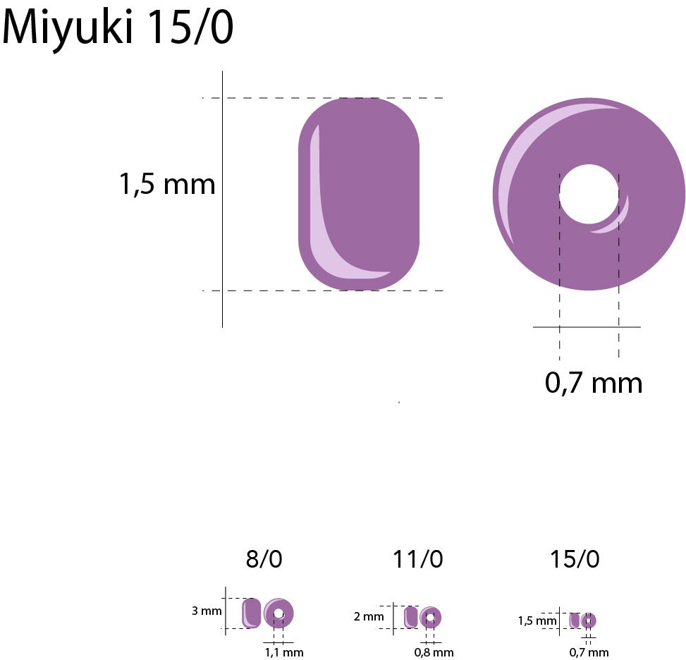 Rocailles-Perlen Miyuki 15/0 – Duracoat Dark Mauve - PerlineBeads