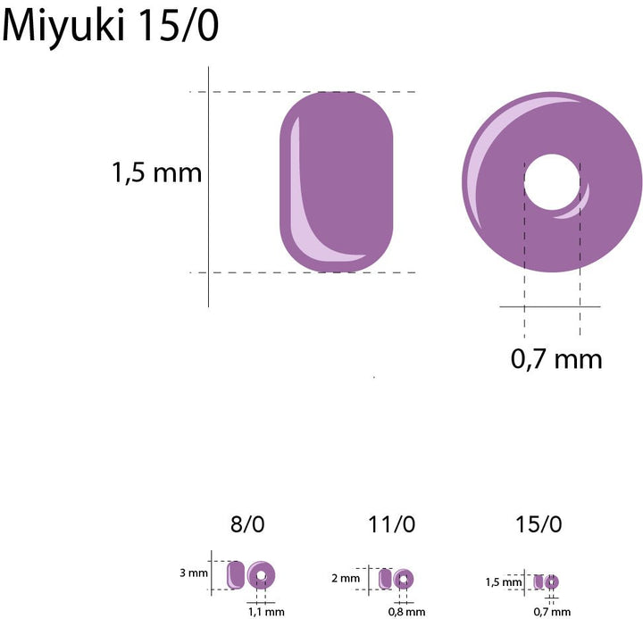 Rocailles-Perlen Miyuki 15/0 – Duracoat Dark Mauve - PerlineBeads