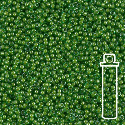 Rocailles-Perlen Miyuki 15/0 – Lined Green/Lime - PerlineBeads