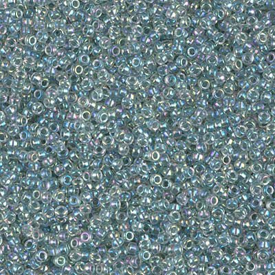 Rocailles-Perlen Miyuki 15/0 – Lined Light Seafoam AB - PerlineBeads