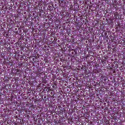 Rocailles-Perlen Miyuki 15/0 – Lined Magenta AB - PerlineBeads