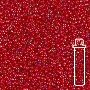 Rocailles-Perlen Miyuki 15/0 – Lined Red AB - PerlineBeads