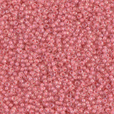 Rocailles-Perlen Miyuki 15/0 – Lined Rose Pink AB - PerlineBeads