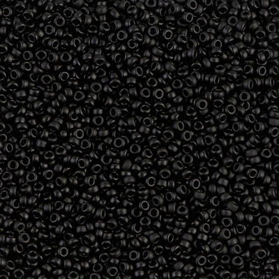 Rocailles-Perlen Miyuki 15/0 – Matte Black - PerlineBeads