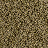 Rocailles-Perlen Miyuki 15/0 – Matte Golden Olive Luster - PerlineBeads