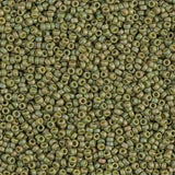 Rocailles-Perlen Miyuki 15/0 – Matte Light Olive Luster - PerlineBeads