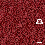 Rocailles-Perlen Miyuki 15/0 – Matte Metallic Dark Maroon - PerlineBeads