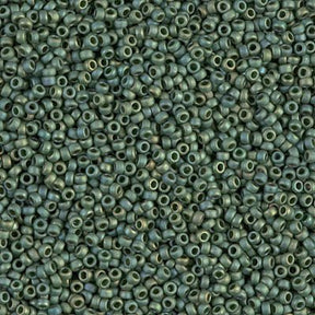 Rocailles-Perlen Miyuki 15/0 – Matte Metallic Sage Luster - PerlineBeads