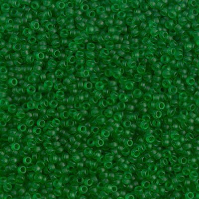 Rocailles-Perlen Miyuki 15/0 – Matte Transparent Green - PerlineBeads