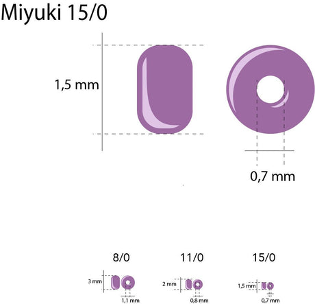 Rocailles-Perlen Miyuki 15/0 – Matte White - PerlineBeads