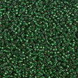 Rocailles-Perlen Miyuki 15/0 – Semi-Matte Silver Lined Dark Green - PerlineBeads
