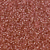 Rocailles-Perlen Miyuki 15/0 – Semi-Matte Silver Lined Dark Rose - PerlineBeads