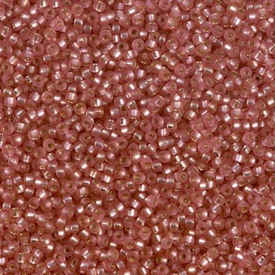 Rocailles-Perlen Miyuki 15/0 – Semi-Matte Silver Lined Dark Rose - PerlineBeads