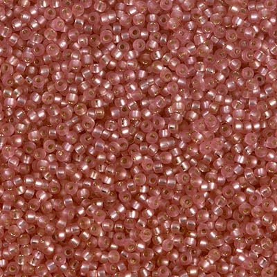 Rocailles-Perlen Miyuki 15/0 – Semi-Matte Silver Lined Dark Rose - PerlineBeads