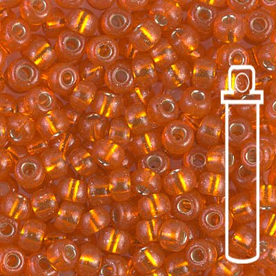 Rocailles-Perlen Miyuki 6/0 – Silverlined Orange - PerlineBeads