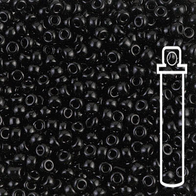 Rocailles-Perlen Miyuki 8/0 – Black Opaque - PerlineBeads