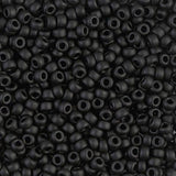 Rocailles-Perlen Miyuki 8/0 – Matte Black - PerlineBeads