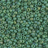 Rocailles-Perlen Miyuki 8/0 – Matte Opaque Green AB - PerlineBeads