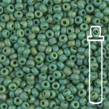 Rocailles-Perlen Miyuki 8/0 – Matte Opaque Green AB - PerlineBeads