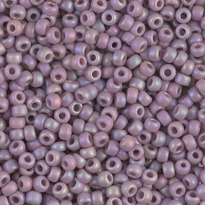 Rocailles-Perlen Miyuki 8/0 – Matte Opaque Mauve AB - PerlineBeads