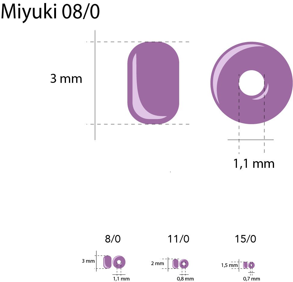 Rocailles-Perlen Miyuki 8/0 – Matte Opaque Mauve AB - PerlineBeads