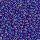 Rocailles-Perlen Miyuki 8/0 – Matte Transparent Cobalt AB - PerlineBeads