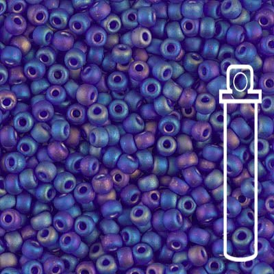 Rocailles-Perlen Miyuki 8/0 – Matte Transparent Cobalt AB - PerlineBeads