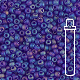 Rocailles-Perlen Miyuki 8/0 – Matte Transparent Cobalt AB - PerlineBeads