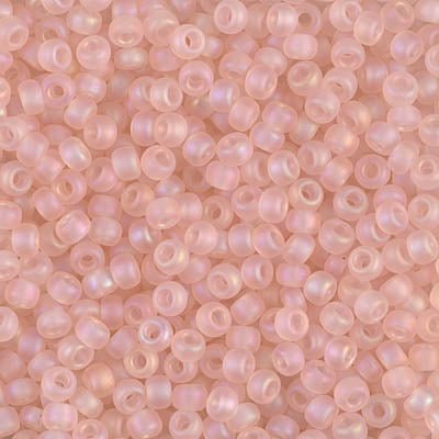 Rocailles-Perlen Miyuki 8/0 – Matte Transparent Light Tea Rose AB - PerlineBeads