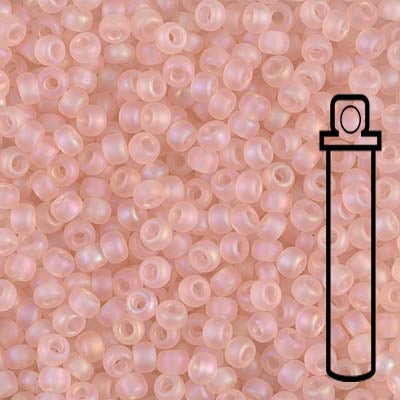 Rocailles-Perlen Miyuki 8/0 – Matte Transparent Light Tea Rose AB - PerlineBeads