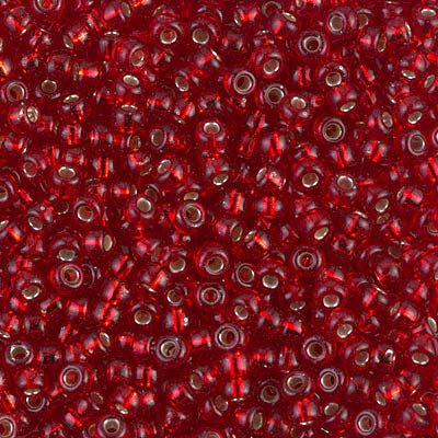 Rocailles-Perlen Miyuki 8/0– Silver Lined Ruby - PerlineBeads