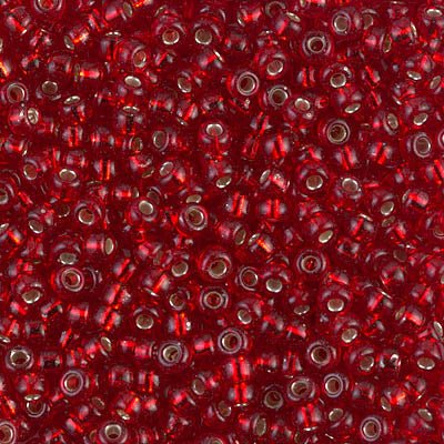 Rocailles-Perlen Miyuki 8/0– Silver Lined Ruby - PerlineBeads