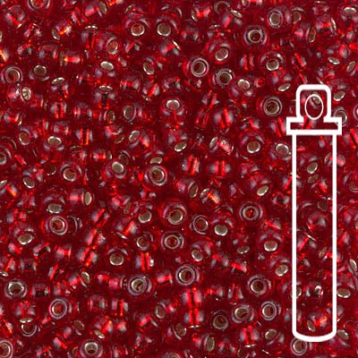 Rocailles-Perlen Miyuki 8/0– Silver Lined Ruby - PerlineBeads