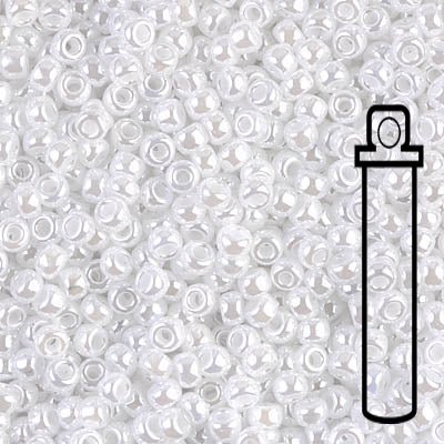 Rocailles-Perlen Miyuki 8/0 – White Ceylon - PerlineBeads